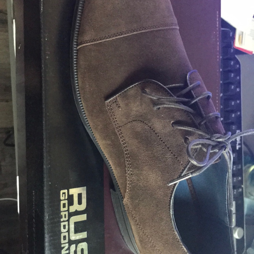 Brown Suede Cap Toe Dress Shoes